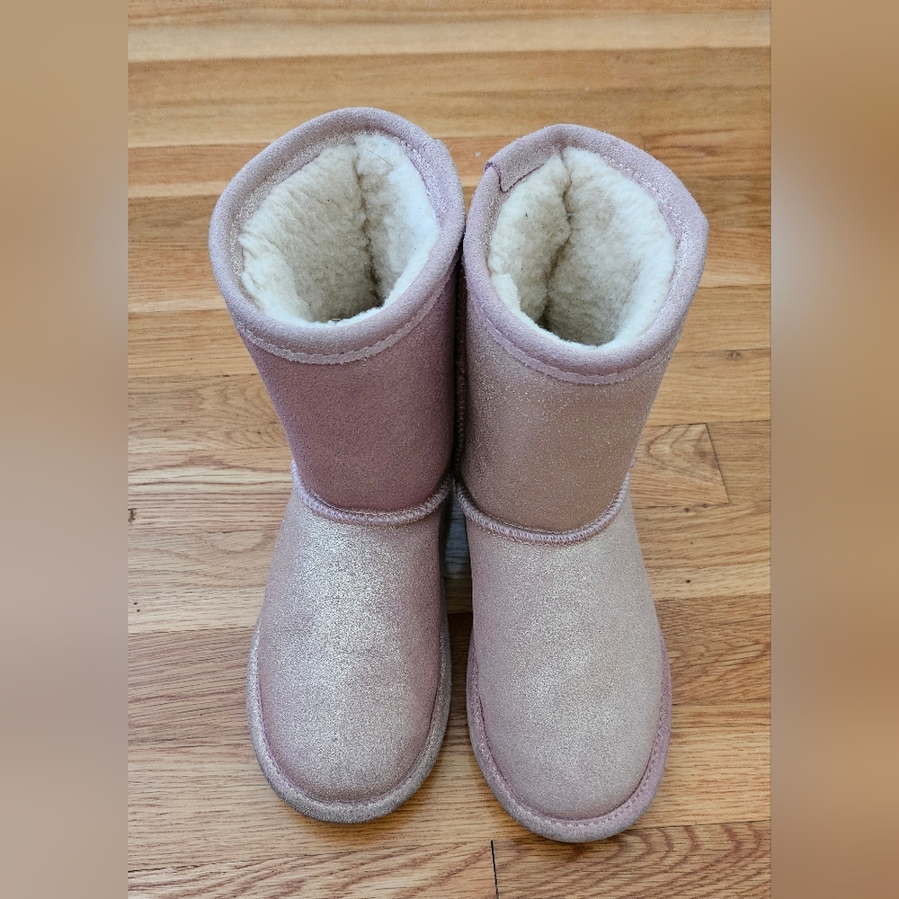 Girls Bearpaw Elle Boots; size 1; color Pink Glitter